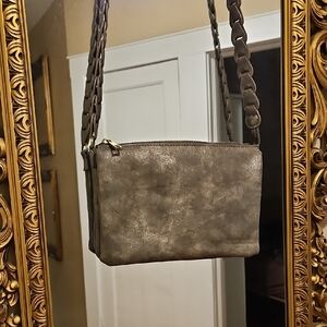 By Anthropologie Green/Khaki Faux Leather Crossbody Purse New